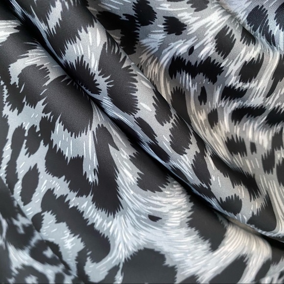 NWT Tadashi Shoji Grey & Black Animal Print Cocktail Dress Cap Sleeve Size 10 - Picture 13 of 16